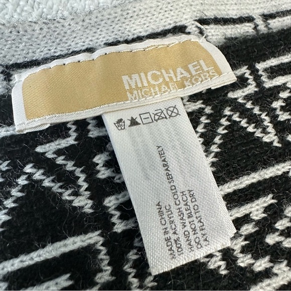 Michael Kors Colorblocked Logo Scarf, Black and White - Picture 6 of 7
